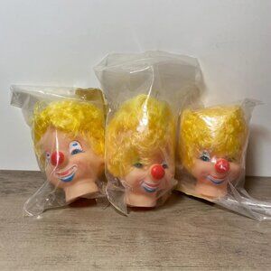 Rubber Clown Heads for Crafting 3" Creepy Circus Faces Doll Parts Halloween